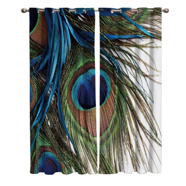 

curtain & drapes peacock feather 3d painting art window treatments curtains valance bedroom fabric indoor decor kids swag
