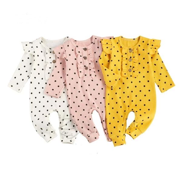 

jumpsuits infant baby girls dots romper clothing set, round neck long sleeve jumpsuit one-piece suit for pography party spring autumn, Blue