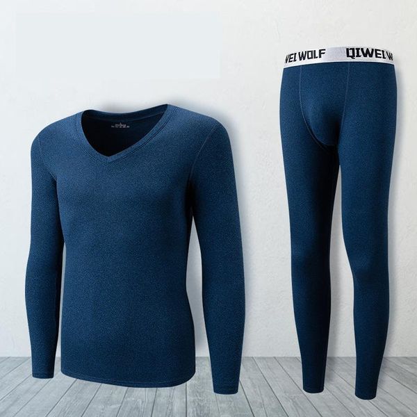 

men's thermal underwear men set man long johns winter korean fleece plus size 4xl, Black;white