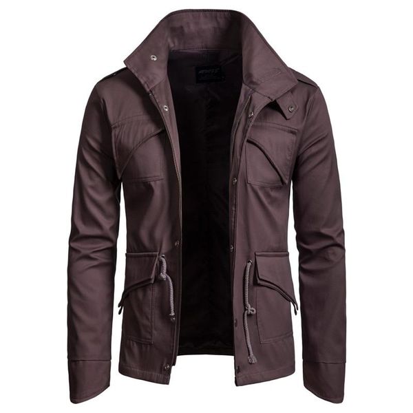 

men's jackets jacket men causal cotton windbreaker long autumn mens military outwear flight plus size trench pocket coats, Black;brown
