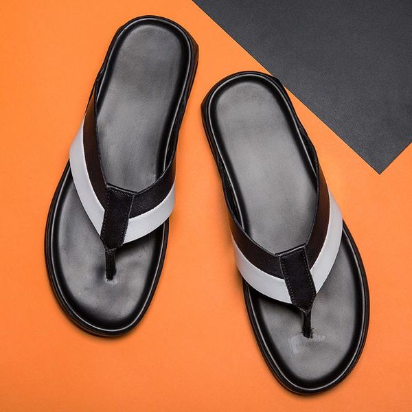 

slippers summer shoes man 2021 work men zapatos de verano para hombre sandals men's zapato, Black