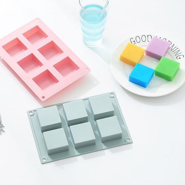 

craft tools 6 cells square soap silicone mold mousse cake diy making supplies handmade candle molds