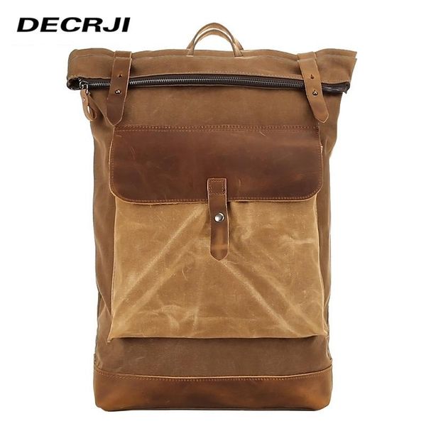 

backpack decrji canvas men back pack school bag for mens male backpacks travel zipper large capacity schoolbag