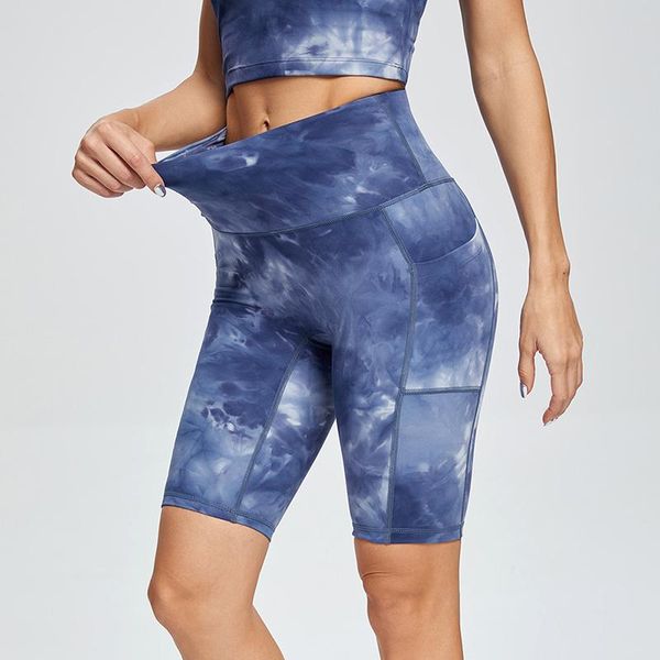 

women's shorts normov needless tie dye women high tail elastic slender fitness push up casual workout short, White;black