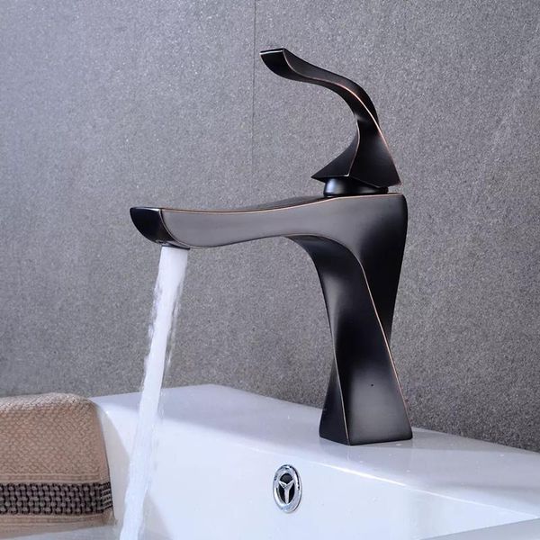 

bathroom sink faucets basin faucet black oil brushed brass mixer tap and cold single hole deck mounted wash water taps