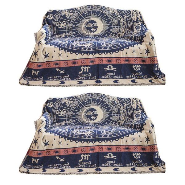 

chair covers double sided cotton woven couch throw blanket ethnic tribal sun animal print fringe tassels sofa cover tapestry y8ab