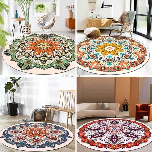 

carpets ethnic style multicolor pattern living room bedroom hanging basket chair round mat carpet customization