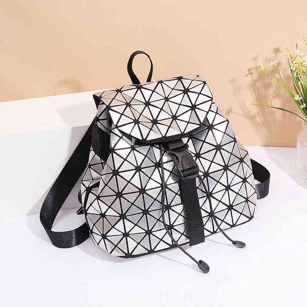 

bag 2021 spring street trend women's backpack geometry lingge schoolbag s straight