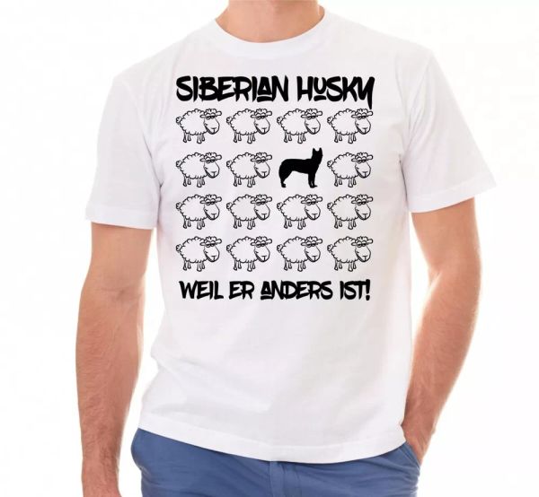 

Siberian Husky Unisex T-Shirt Black Sheep Men Dog Dog Motif SIBE Icee, Mainly pictures