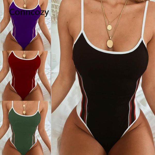 

one-piece suits one piece sutis women swim sportwear side striped print bikini swimwear summer woman beach swimsuit trajes de bano 2021