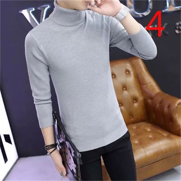 

autumn and winter men's casual solid color round neck long-sleeved t-shirt 210420, White;black