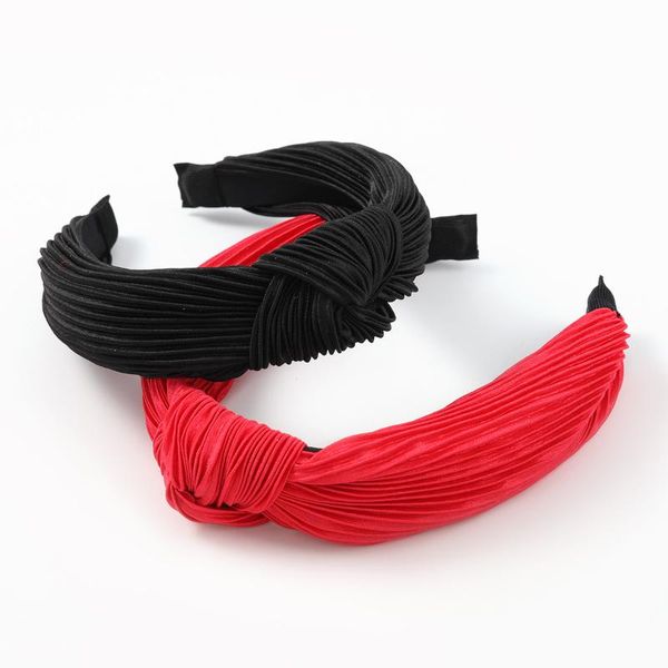 

hair clips & barrettes 2021 fashion spring solid color horizontal stripes pleated fabric simple temperament ladies accessories headband, Golden;silver