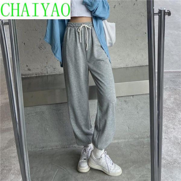 

women's shorts loose and slim sweatpants 2021 early autumn korean legged straight tube wide leg casual long pants, White;black