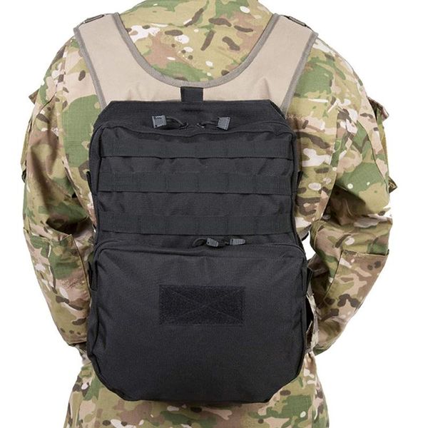 

hunting jackets tactical molle vest expansion pack water bladder carrier backpack accessory for hiking climbing rucksack pouch, Camo;black