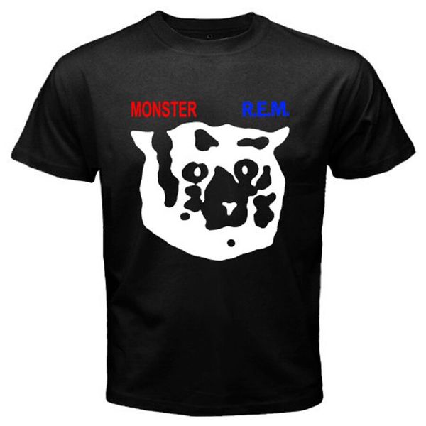 

new r.e.m monster rock logo men's black t-shirt size s-3xl 100% cotton, White;black