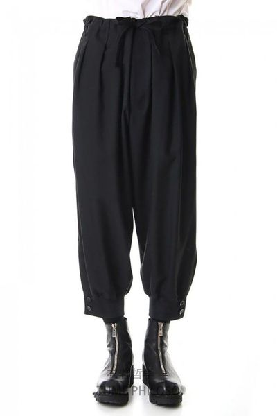 

men's pants hair stylist fashion casual cropped harem plus size costumes, Black
