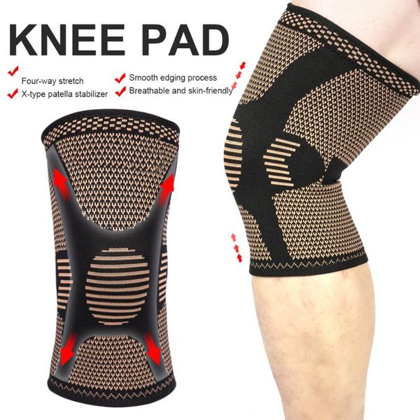 

elbow & knee pads 1pc pad brace elastic leg support sleeve non-slip for sports riding protection workout arthritis relief, Black;gray