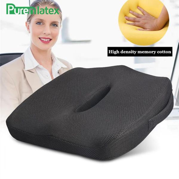 

cushion/decorative pillow memory foam office chair orthopedic seat pad hemorrhoid treat car cushion coccyx tailbone pain relief cojines