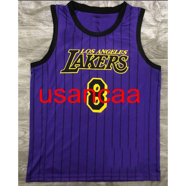 Herren-Basketballtrikot 8# Bryant mit lila Streifen, S, M, L, XL, XXL