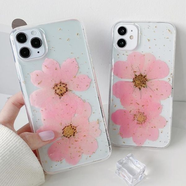 Telefone de volta capa casos para iphone 12 11 pro max xs xr x 7 8 mais giltter sun flor bling shell protetor claro