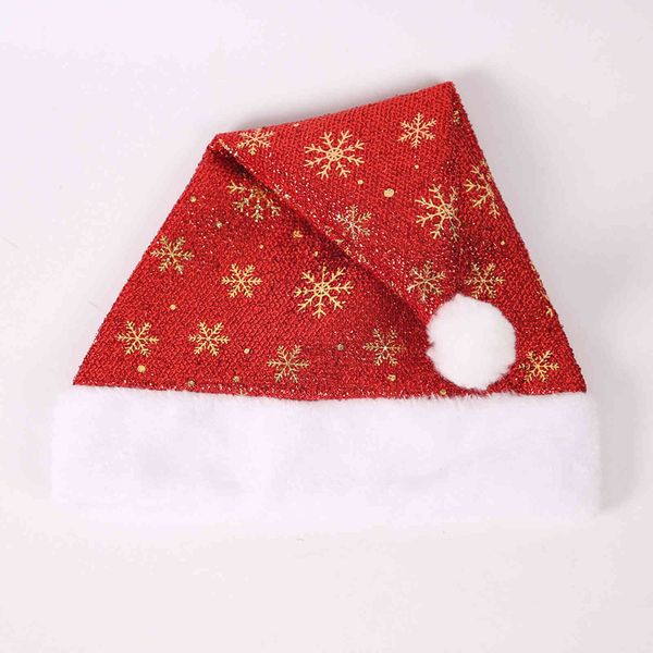 

new decorations red plush dress up children snowflake printing christmas hat