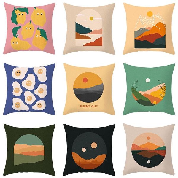 

pillow case nordic abstract throw morandi cover for cafe bar living room book store decorative cases home office