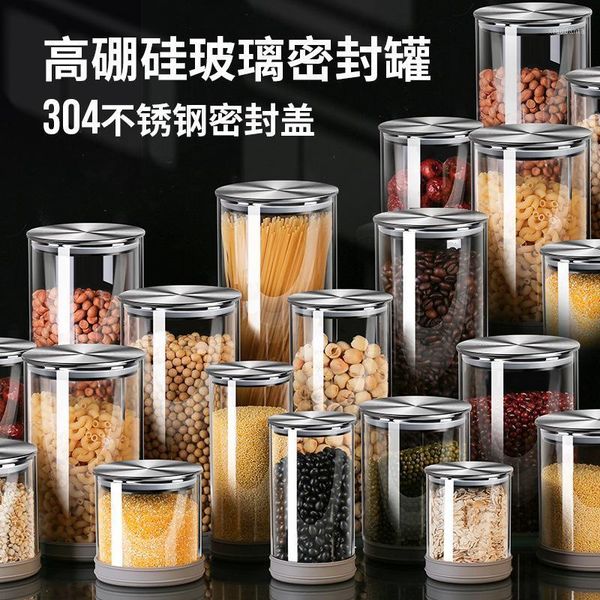 

storage bottles & jars grade 304 stainless steel tank heat-resistant high borosilicate glass sealed