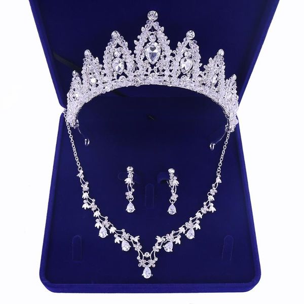 Серьги Ожерелье роскошное кусочек с кафеткой хрустальной короной жемчужины, набор для невесты для свадебных наборов африканских костюмов