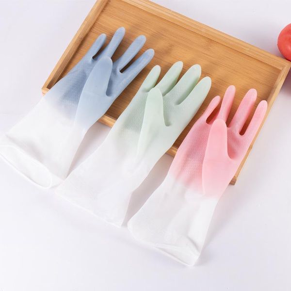 

disposable gloves 1pair silicone cleaning dishwashing scrubber dish washing sponge rubber tools