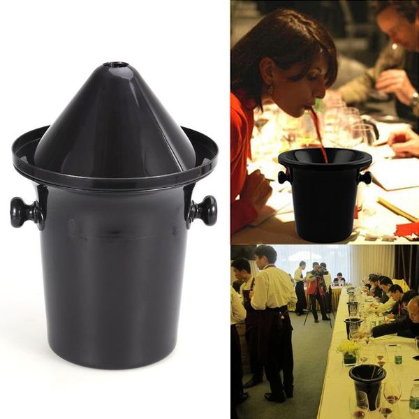 

ice buckets and coolers wine tasting spittoon black dump bucket plastic round double ears accessories