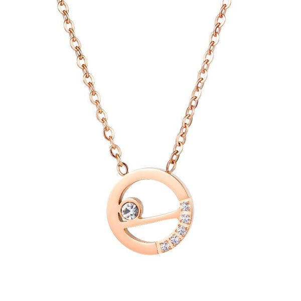 

long chain pendant & necklace rose gold stainless steel necklaces cz design fashion wedding jewelry gift chains, Silver