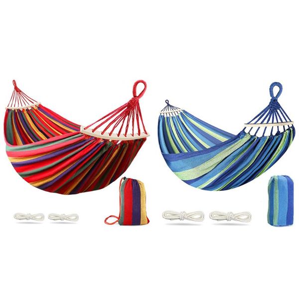 

outdoor pads swing hammock portable garden sport home travel hiking camping canvas stripe hang bed double single people