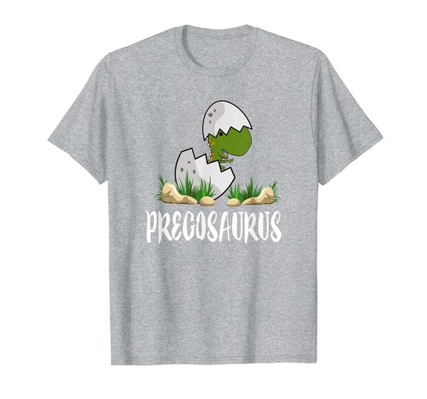 

pregosaurus dinosaur funny mom pregnant announcement t-shirt, White;black