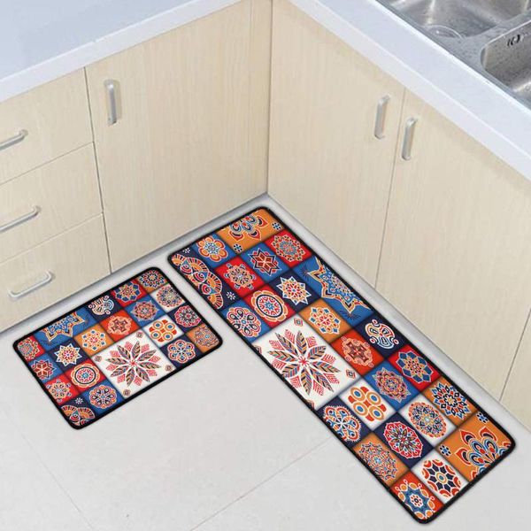 

carpets bohemian mandala floral kitchen floor mat set modern door carpet for living room decor anti-slip rug hallway