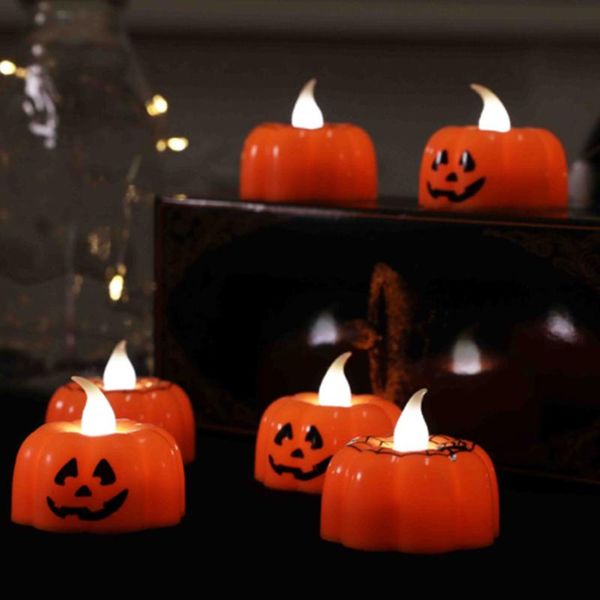 Decoração de partidos Luzes de vela de abóbora Halloween Small LED LANTERN LAVERS LUZ