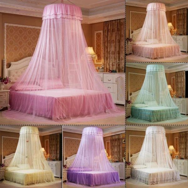 

mosquito net moustiquaire canopy white pink princess elegant lace bed netting queen king size