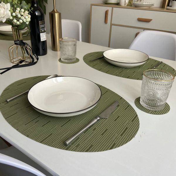 

oval dining pad american pvc western pad coaster set l home heat insulation batch