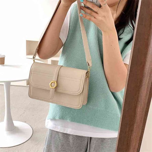 

women's new 2021 small square spring and summer korean fashion simple foreign style one shoulder cross arm bag