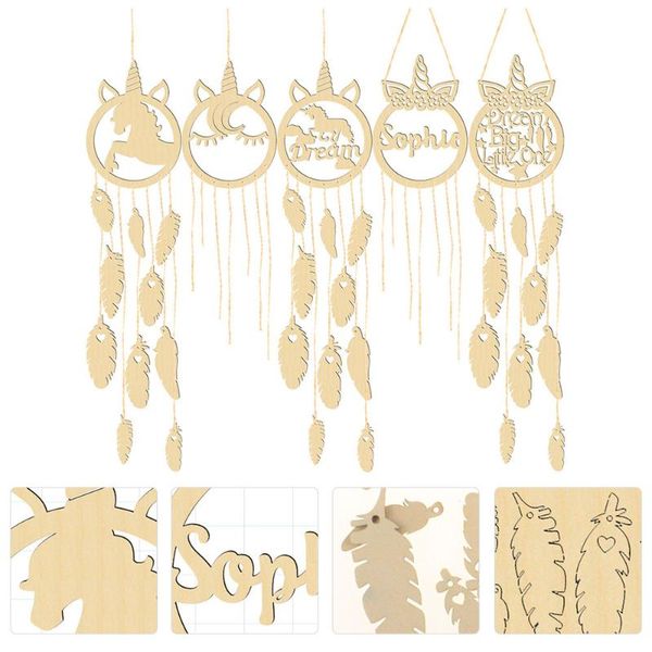 

other arts and crafts 5 sets of diy wood dream catcher making kit pendants