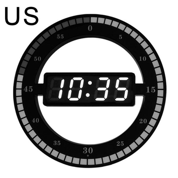 

desk & table clocks 12 inches luminous wall clock digital electronic led simple night glow round home decoration
