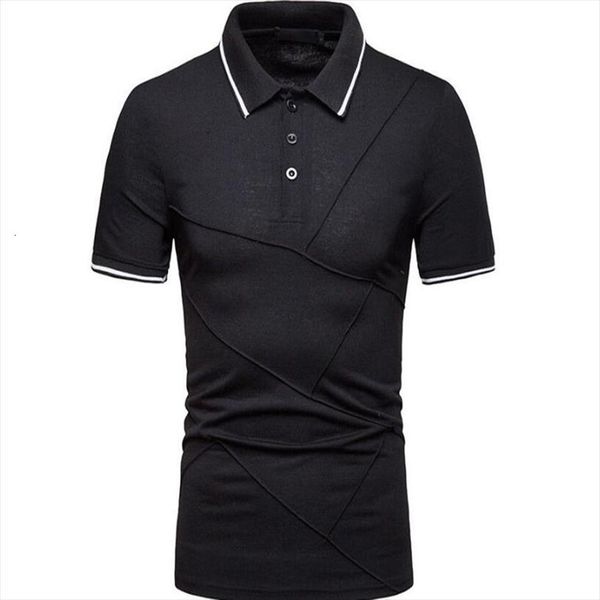 

simple pure mens polos color shirt youth style fashion loose lapel, White;black