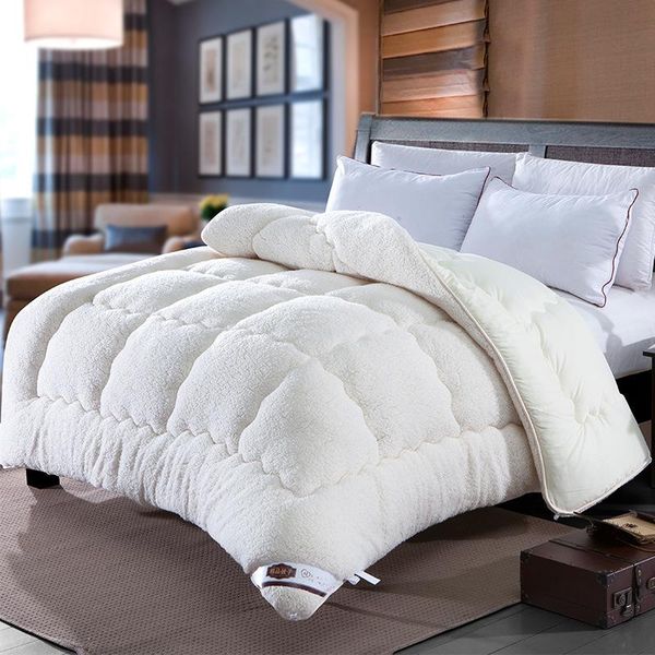 

winter warmth comforter snow velvet berber fleece double-sided lamb down fabric quilt king queen full thicken blanket comforters & sets