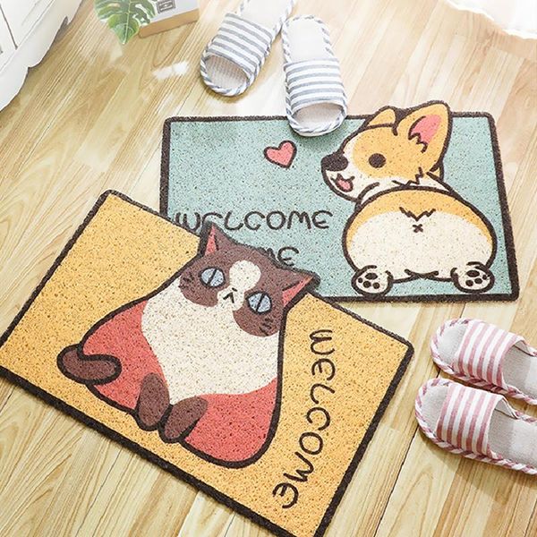 

carpets 2021 pvc doormat entrance hallway rectangle printed non-slip floor rugs front door mats outdoor carpet kitchen mat alfombra