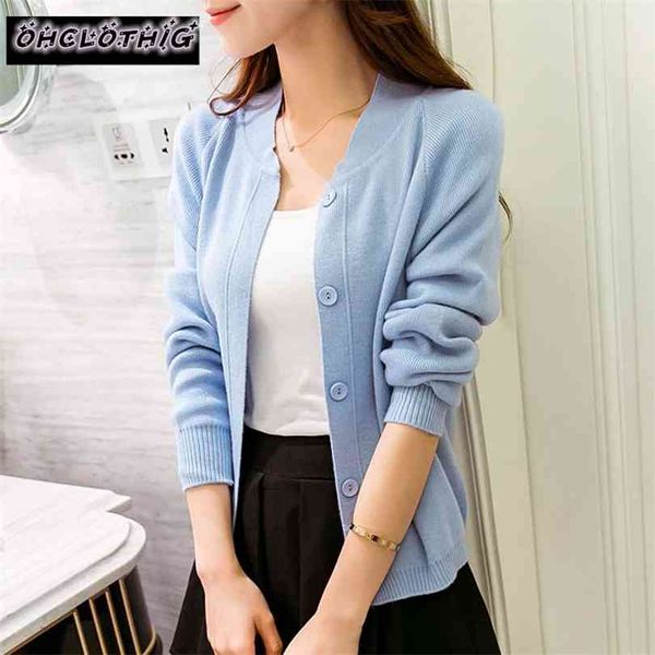 

ohclothing female cardigan autumn dress sweater spring autumn winter jacket coat primer knit 12 color 210922, White;black