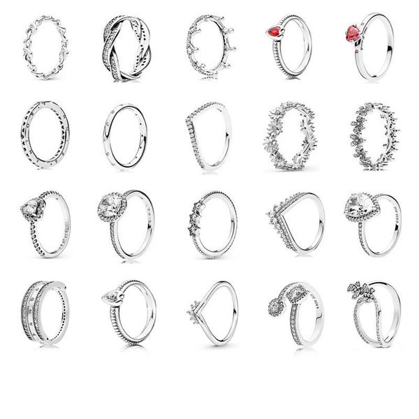 

cluster rings 925 sterling ring zircon crown finger classic stackable silver jewelry for women wedding christmas gift, Golden;silver