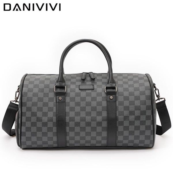 

travel bag men luxury designer duffle large capacity men's handbags leather weekend tote luggage shoes position duffel bags