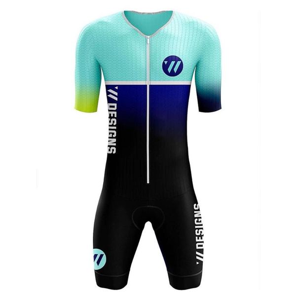 

racing sets vvsports designs cycling jersey skinsuit triathlon short sleeve maillot bicycle running clothing ropa ciclismo hombre jumpsuit, Black;blue