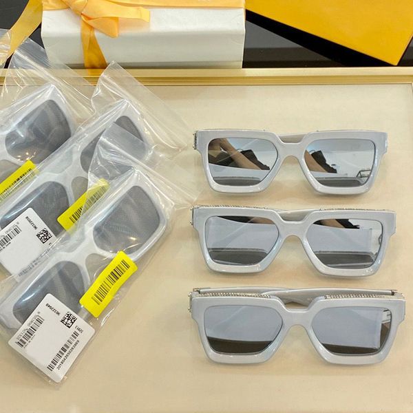 

luxury designer sunglasses men women plank frame fashion sun glasses uv400 vintage metal hinge eyewear with box and sticker, White;black