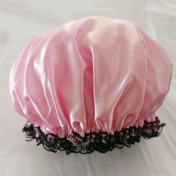 

shower caps ly lovely thick women colorful double layer bath hair cover adults waterproof fif66
