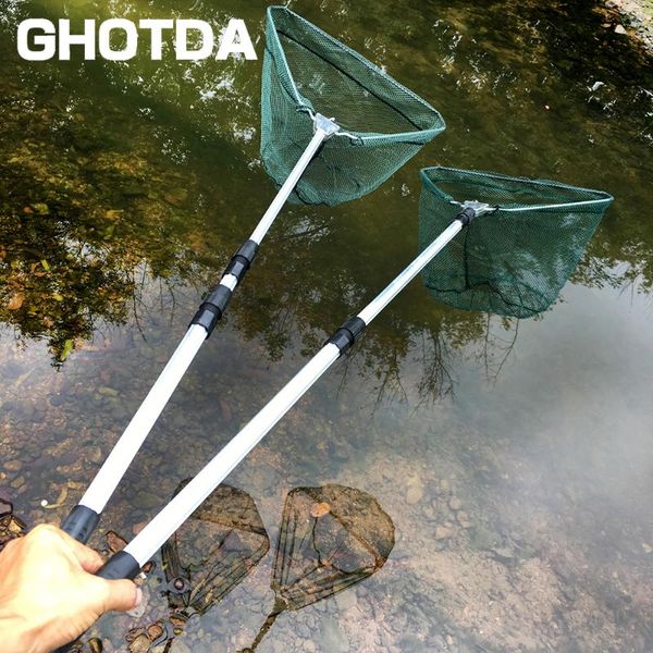 

fishing accessories gda 1.5m 1.7m 1.9m 2.1m folding net retractable telescoping aluminum alloy pole super large landing